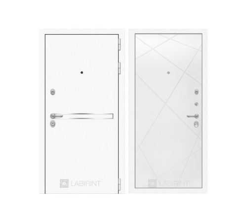 Входная белая дверь в квартиру Labirint Лайн WHITE 24 Белый матовый (белые двери для квартиры)