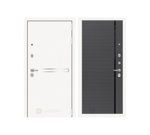Входная белая дверь в квартиру Labirint Лайн WHITE 22 Графит Софт Входная белая дверь в квартиру Labirint Лайн WHITE 22 Графит Софт