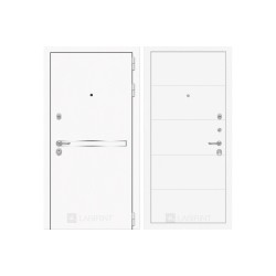 Входная белая дверь в квартиру Labirint Лайн WHITE 13 Белый софт (белые двери для квартиры)