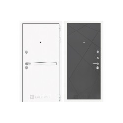 Входная белая дверь в квартиру Labirint Лайн WHITE 24 Графит Софт