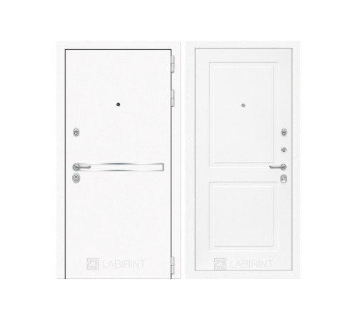 Входная белая дверь в квартиру Labirint Лайн WHITE 11 Белый матовый (белые двери для квартиры)