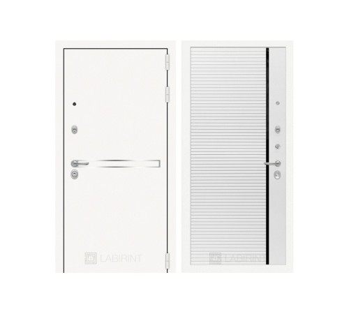 Входная белая дверь в квартиру Labirint Лайн WHITE 22 Белый матовый Входная белая дверь в квартиру Labirint Лайн WHITE 22 Белый матовый