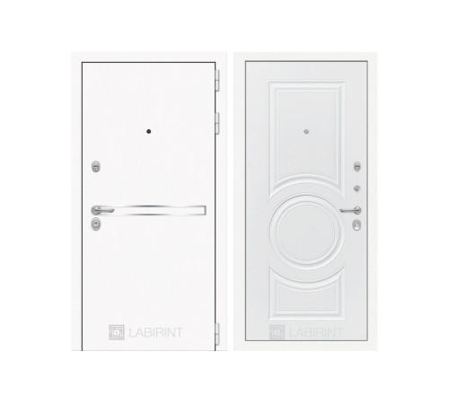 Входная белая дверь в квартиру Labirint Лайн WHITE 23 Белый Софт Входная белая дверь в квартиру Labirint Лайн WHITE 23 Белый Софт