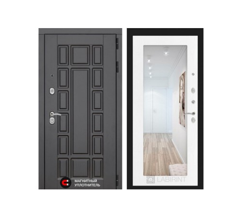 Входная дверь Labirint NEW YORK с Зеркалом 18 - Белое дерево Входная дверь Labirint NEW YORK с Зеркалом 18 - Белое дерево