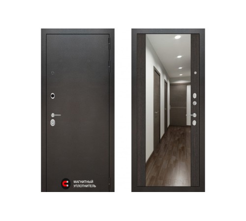 Входная металлическая дверь с зеркалом Labirint Silver с зеркалом Макси Венге Входная металлическая дверь с зеркалом Labirint Silver с зеркалом Макси Венге