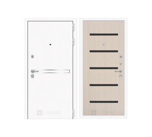Входная дверь Labirint Лайн WHITE 01 Беленый дуб, стекло черное Входная дверь Labirint Лайн WHITE 01 Беленый дуб, стекло черное