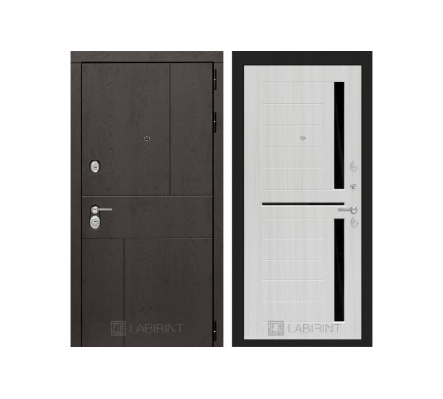 Входная дверь Labirint URBAN 02 - Сандал белый, стекло черное Входная дверь Labirint URBAN 02 - Сандал белый, стекло черное