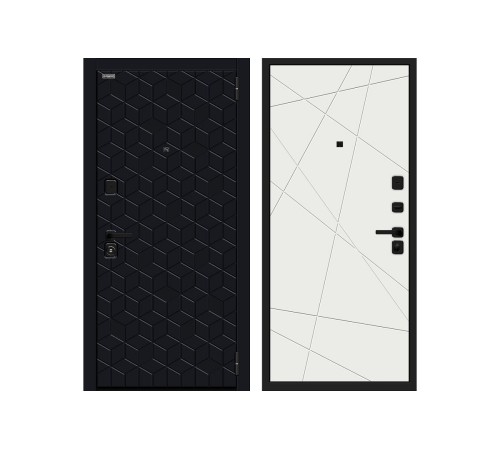 Входная дверь Браво Кьюб (RBE) Total Black/Super White Входная дверь Браво Кьюб (RBE) Total Black/Super White