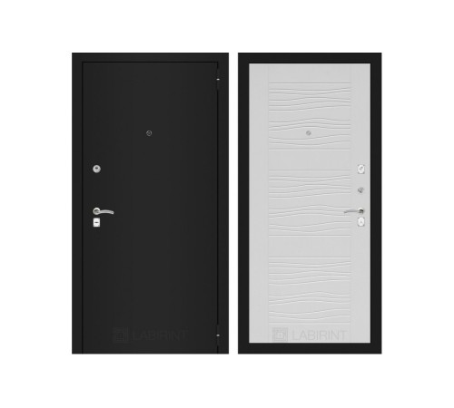 Входная дверь Labirint CLASSIC шагрень черная 06 - Белое дерево Входная дверь Labirint CLASSIC шагрень черная 06 - Белое дерево