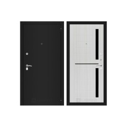 Входная дверь Labirint Classic шагрень черная 02 - Сандал белый