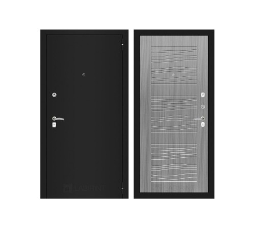 Входная дверь Labirint CLASSIC шагрень черная 06 - Сандал серый Входная дверь Labirint CLASSIC шагрень черная 06 - Сандал серый