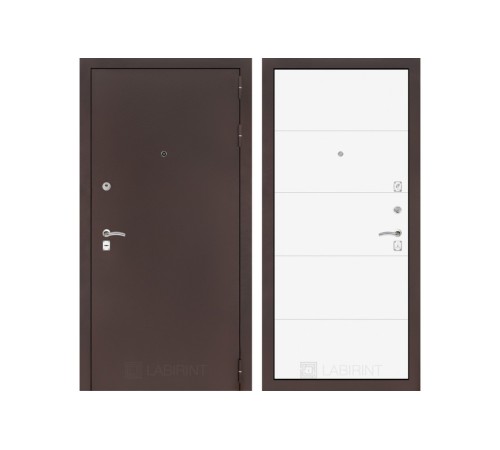 Входная дверь Labirint CLASSIC антик медный 13 - Белый софт Входная дверь Labirint CLASSIC антик медный 13 - Белый софт