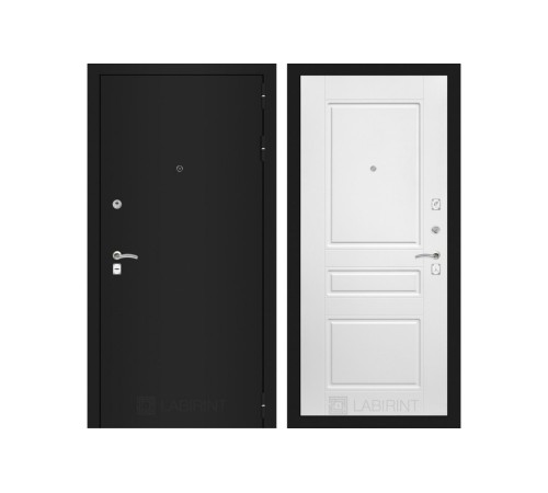 Входная дверь Labirint CLASSIC шагрень черная 03 - Белый софт Входная дверь Labirint CLASSIC шагрень черная 03 - Белый софт