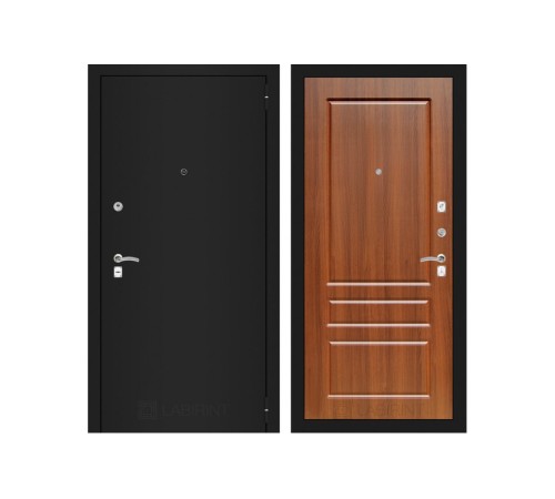 Входная дверь Labirint CLASSIC шагрень черная 03 - Орех бренди Входная дверь Labirint CLASSIC шагрень черная 03 - Орех бренди