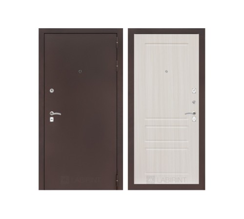 Входная дверь Labirint CLASSIC антик медный 03 - Сандал белый