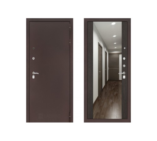 Входная металлическая дверь с зеркалом Labirint Classic антик с зеркалом Макси Венге Входная металлическая дверь с зеркалом Labirint Classic антик с зеркалом Макси Венге