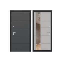 Стальная дверь Labirint ART графит с Зеркалом 19 Грей Софт