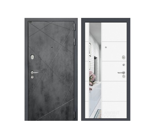 Входная дверь LOFT с Зеркалом 19 - Белый софт Входная дверь LOFT с Зеркалом 19 - Белый софт